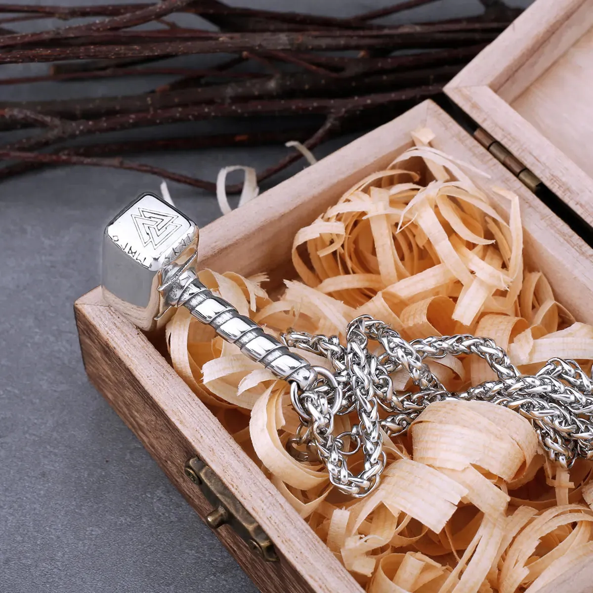 Viking Thor Hammer Mjolnir Necklace