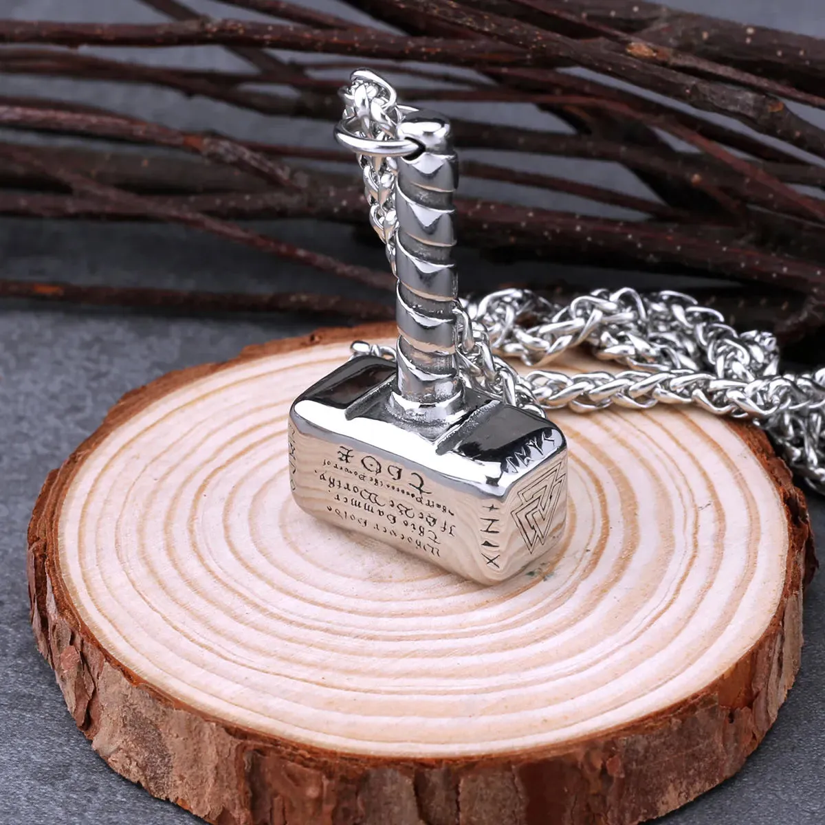 Viking Thor Hammer Mjolnir Necklace