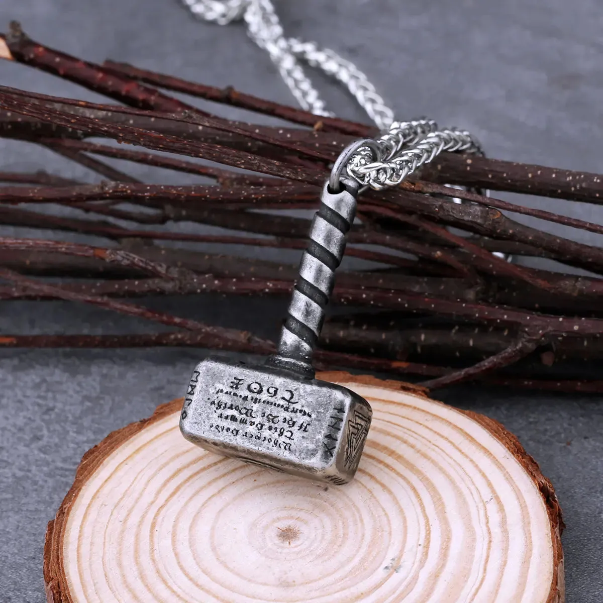 Viking Thor Hammer Mjolnir Necklace