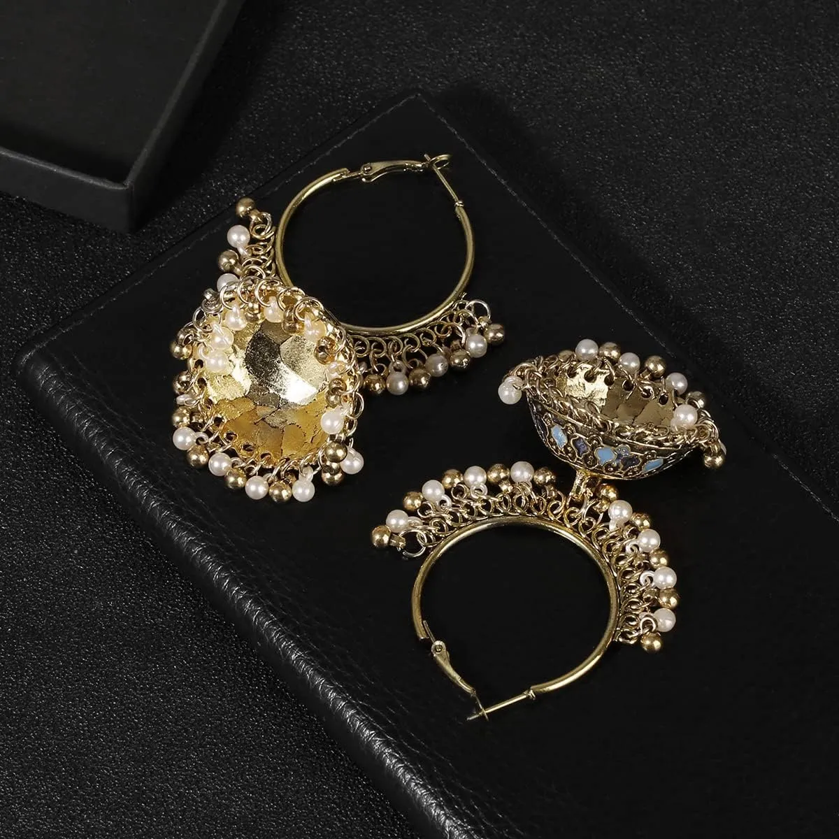 Vintage Ethnic Bohemian Long Bell Earrings - Exotic Indian Jewelry for Women