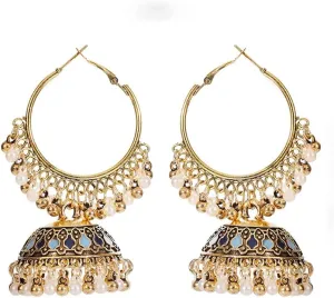 Vintage Ethnic Bohemian Long Bell Earrings - Exotic Indian Jewelry for Women