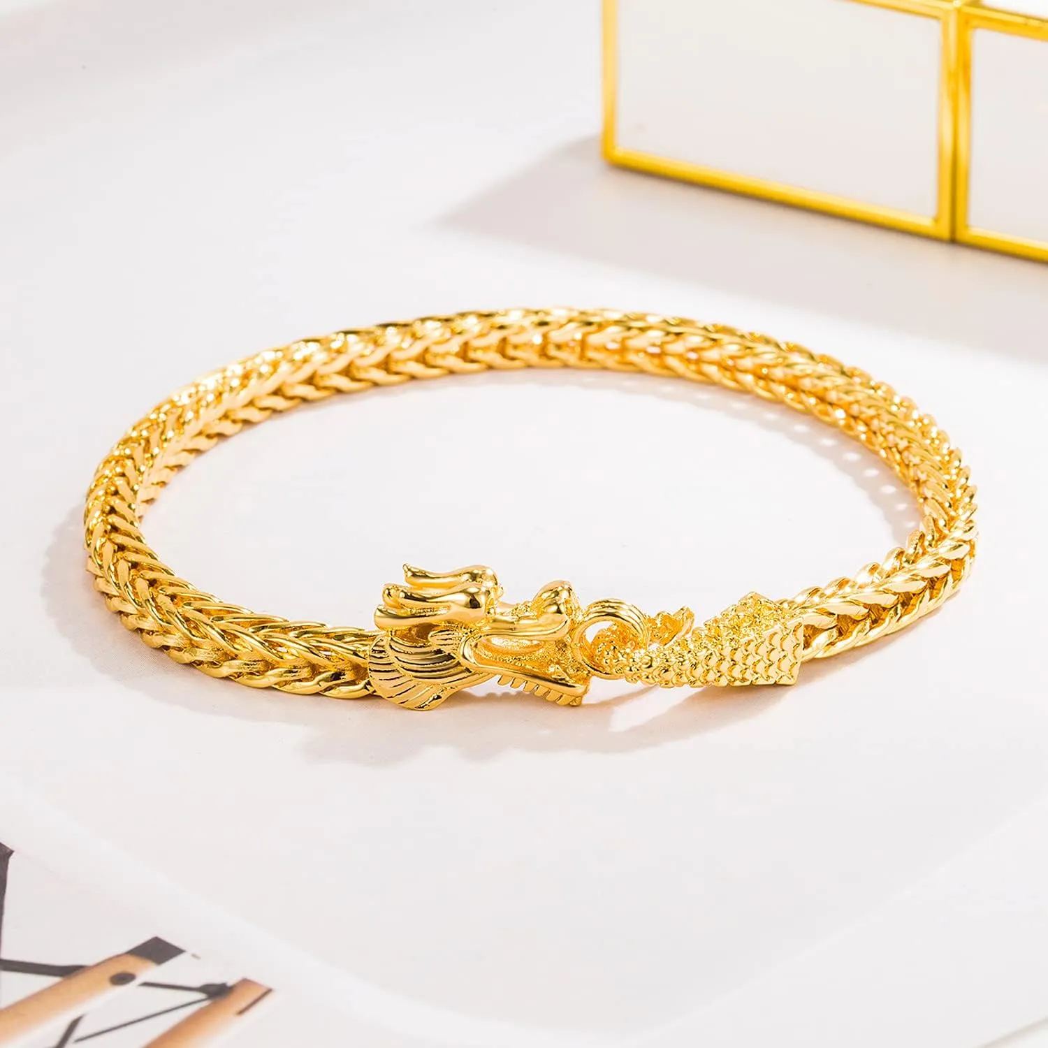Vintage Men 925 Sterling Silver Dragon Bracelet 5MM7 7.5" 8 "8.5" 9" Franco Link Curb Chain Bangle Fashion Punk Gold Fine Jewelry Gift