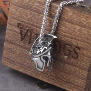 Vintage Roma Helmet Stainless Stee Viking Necklace
