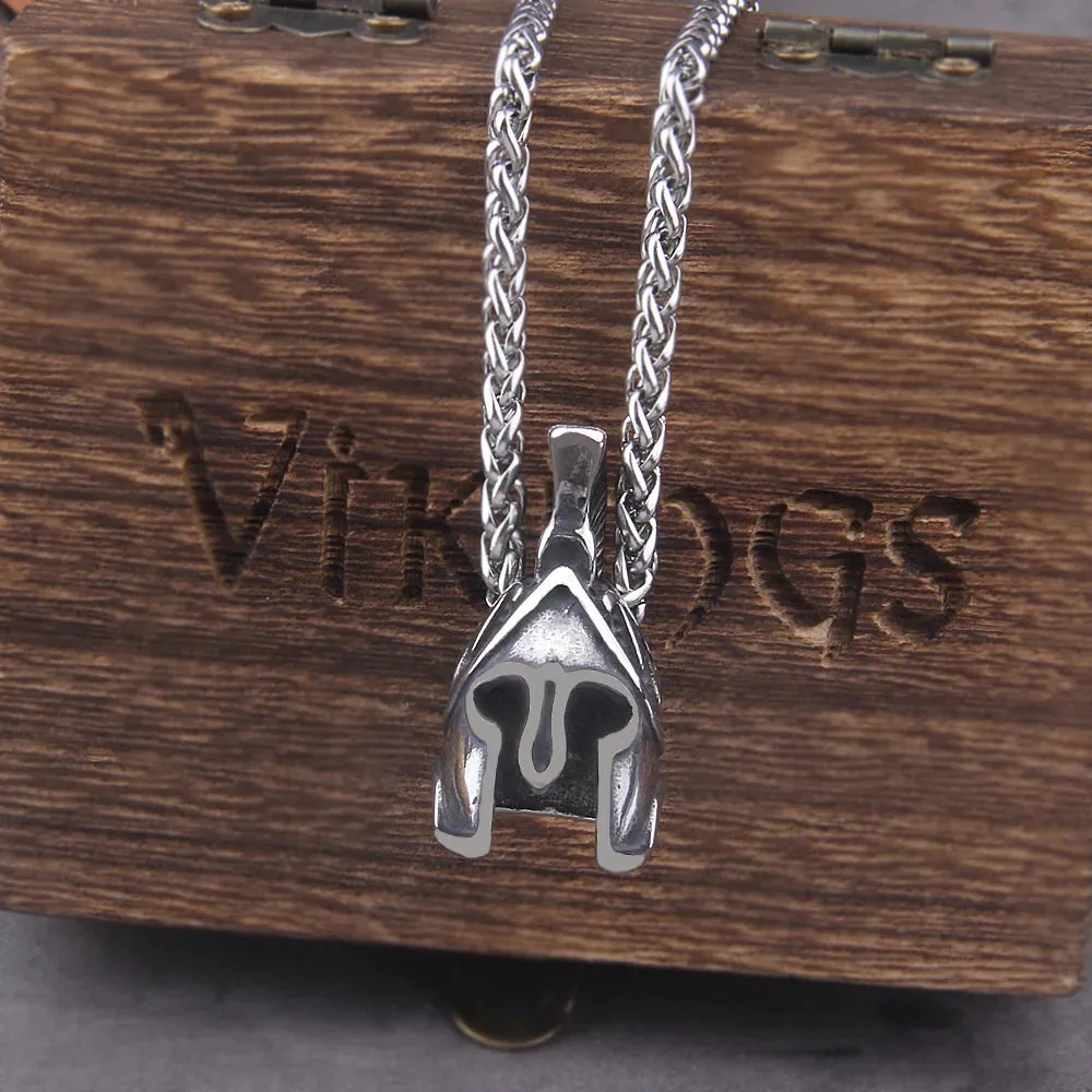 Vintage Roma Helmet Stainless Stee Viking Necklace