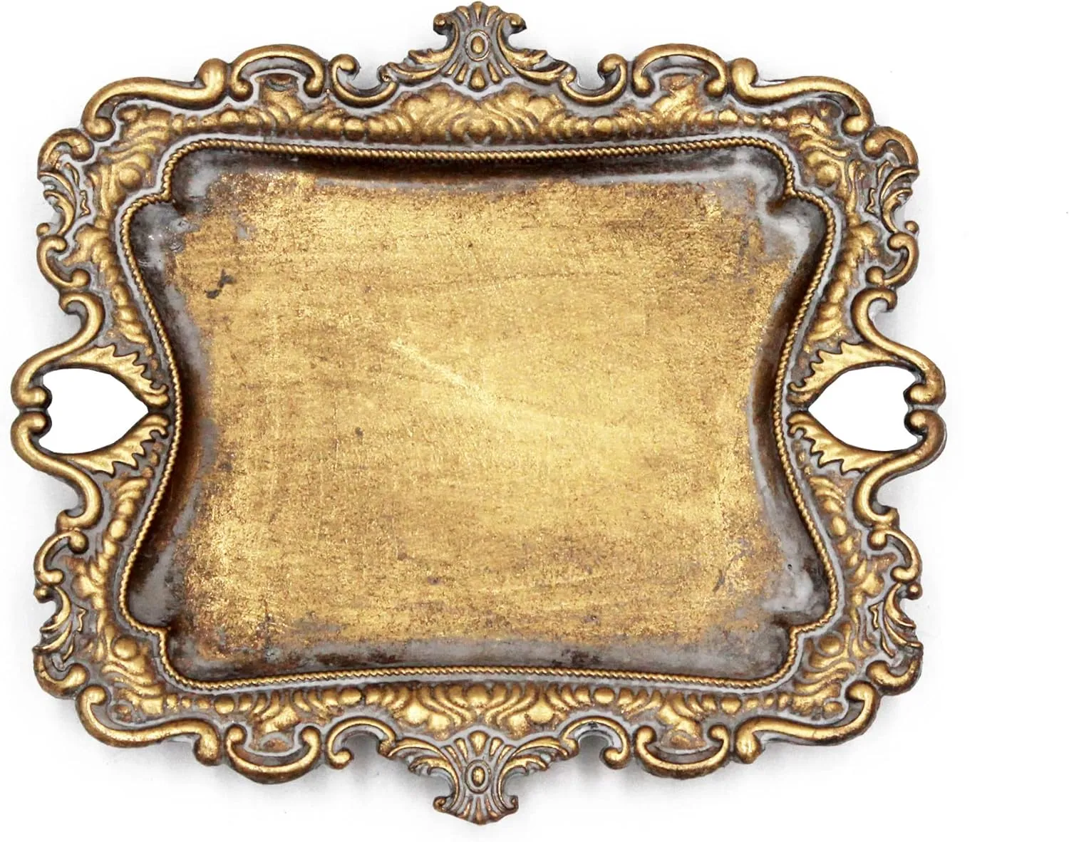 Vintage Small Gold Ring Dish, Birthday & Wedding Gifts for WomenWedding Ring Tray - 5.3 x 4.5 inches