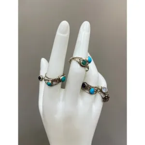 Vintage Tropical Breeze: Sterling Silver Rings Infused with Comfort and Vibes