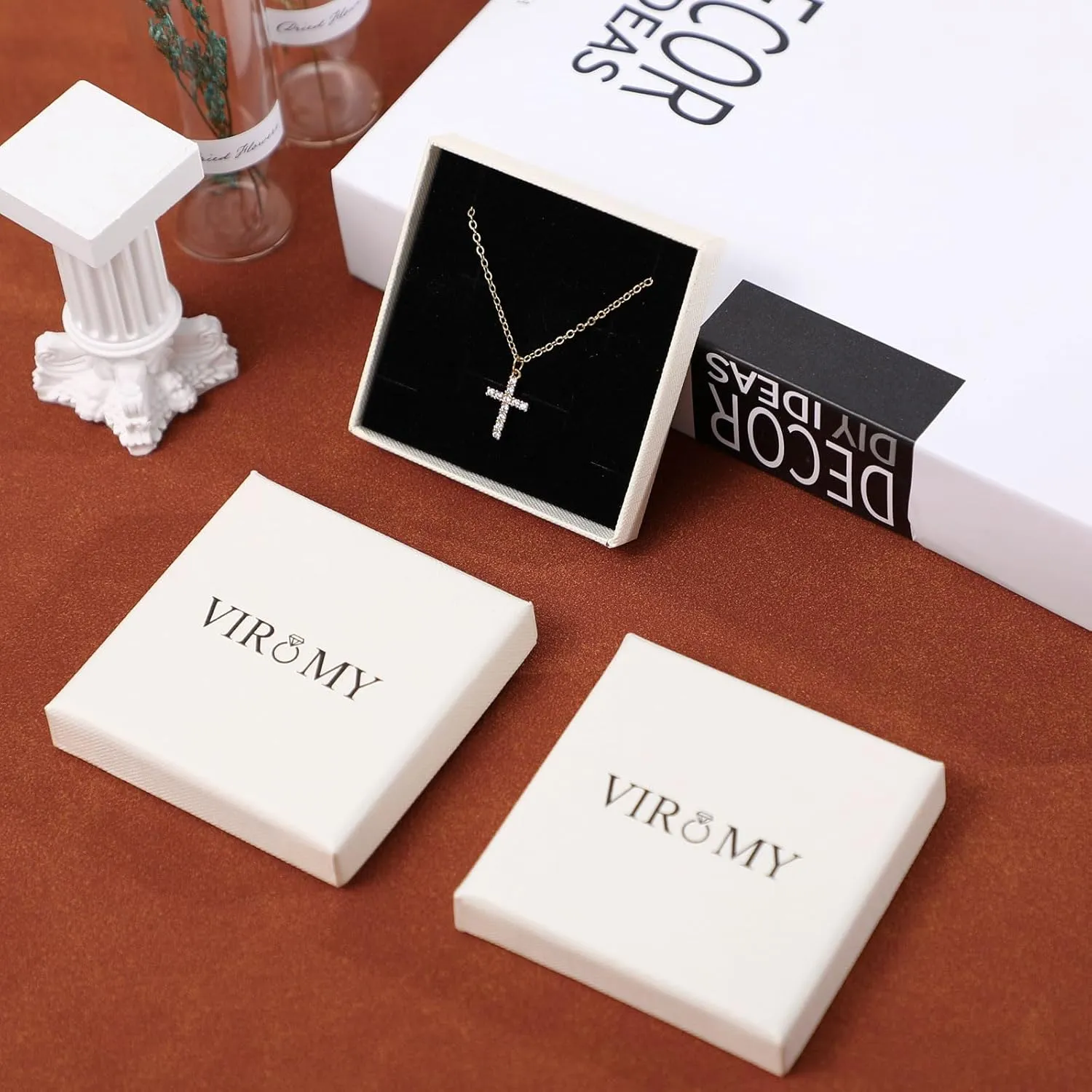 VIROMY Dainty Gold/Silver Necklaces for Women Trendy,14K Gold Plated Cubic Zirconia Diamond Pendant Choker Necklace Layered Adjustable Necklace for Women Everyday Fashion Jewelry Gifts