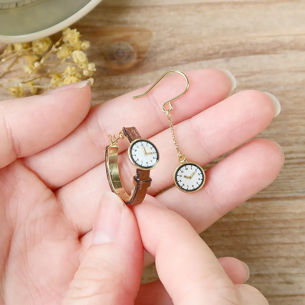 Watch Asymmetric Earrings