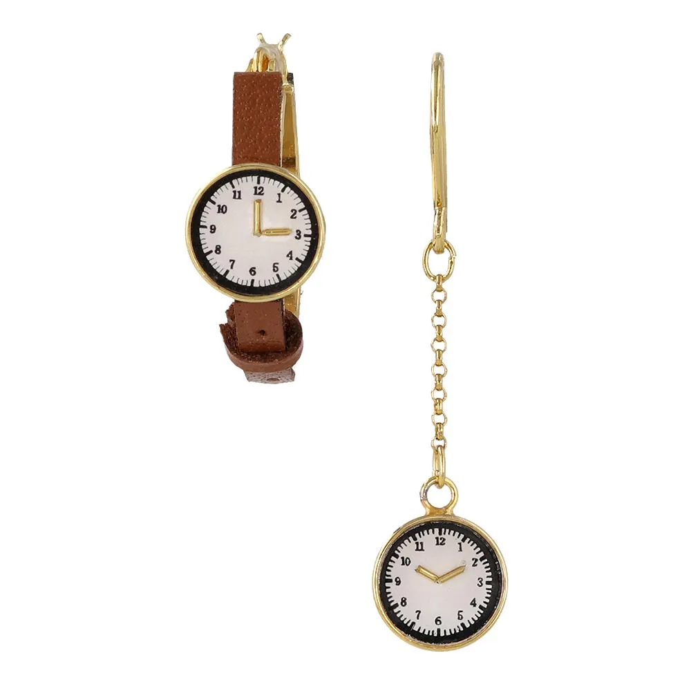 Watch Asymmetric Earrings