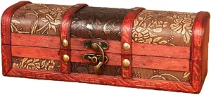 Watch Jewelry Box Treasure Chest Keepsake Jewelry Box Wood Antique Vintage Wooden Box Metal Lock Retro Wood Organizer for Kids Gift Home Decorations Grape Pattern Jewelry Organizer Case ( Color : Daff