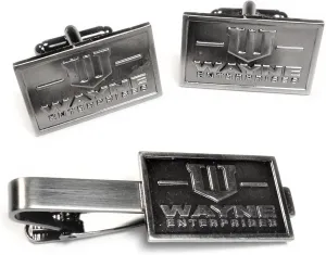 Wayne Enterprises Batman Company Logo TIE BAR CLIP CUFFLINKS SET