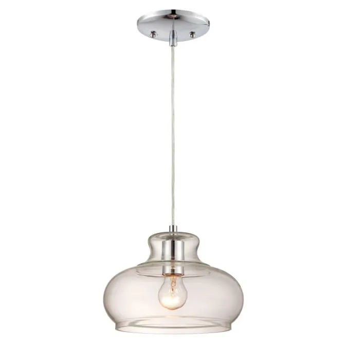 Westinghouse 6345800 1 Light Pendant Chrome Finish with Clear Glass