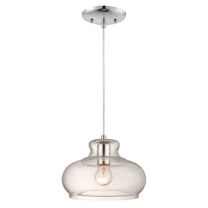 Westinghouse 6345800 1 Light Pendant Chrome Finish with Clear Glass