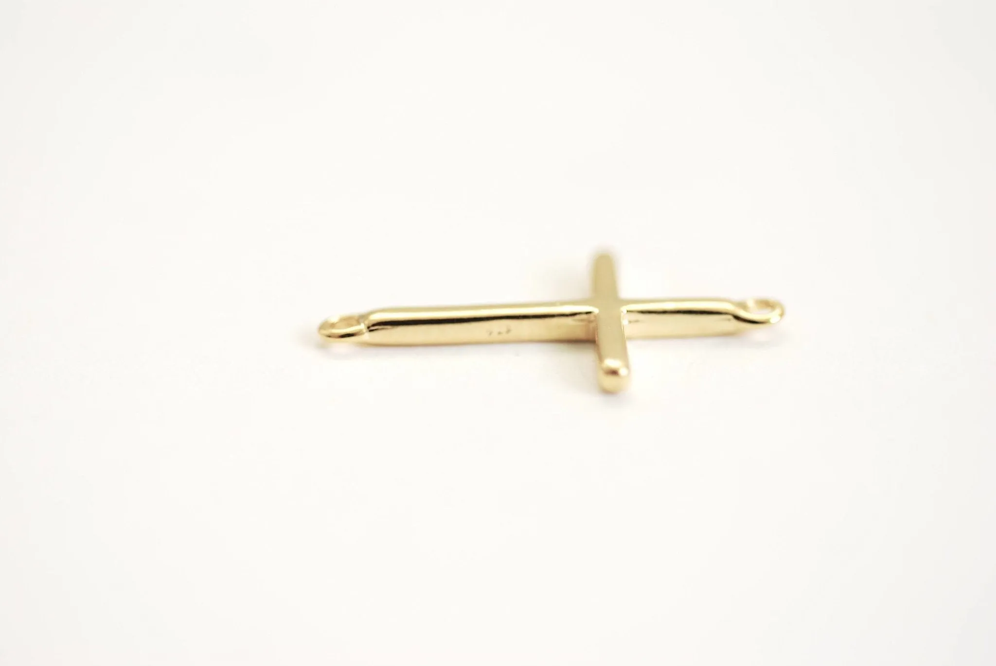 Wholesale Vermeil Gold Cross Connector Charm- Gold plated over sterling Silver, Solid 14K Gold, Spacer, Link, sideways horizontal cross, E48