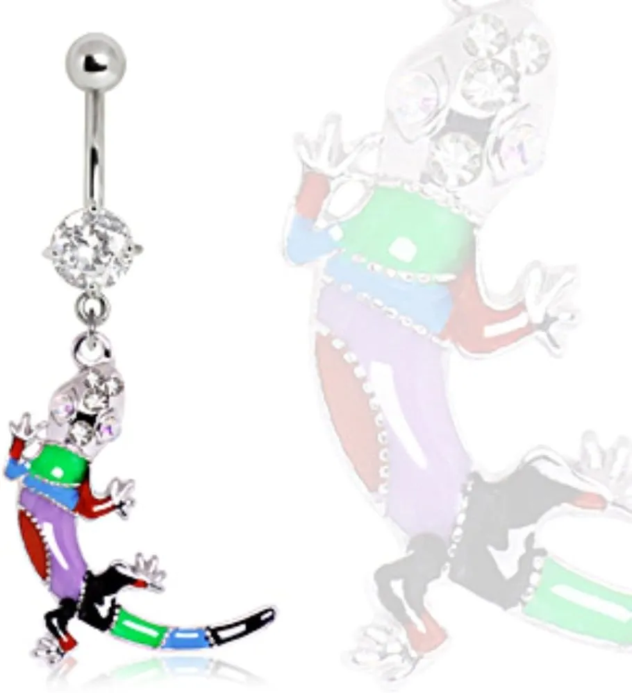 WildKlass Jewelry 316L Surgical Steel Exotic Chameleon Navel Ring