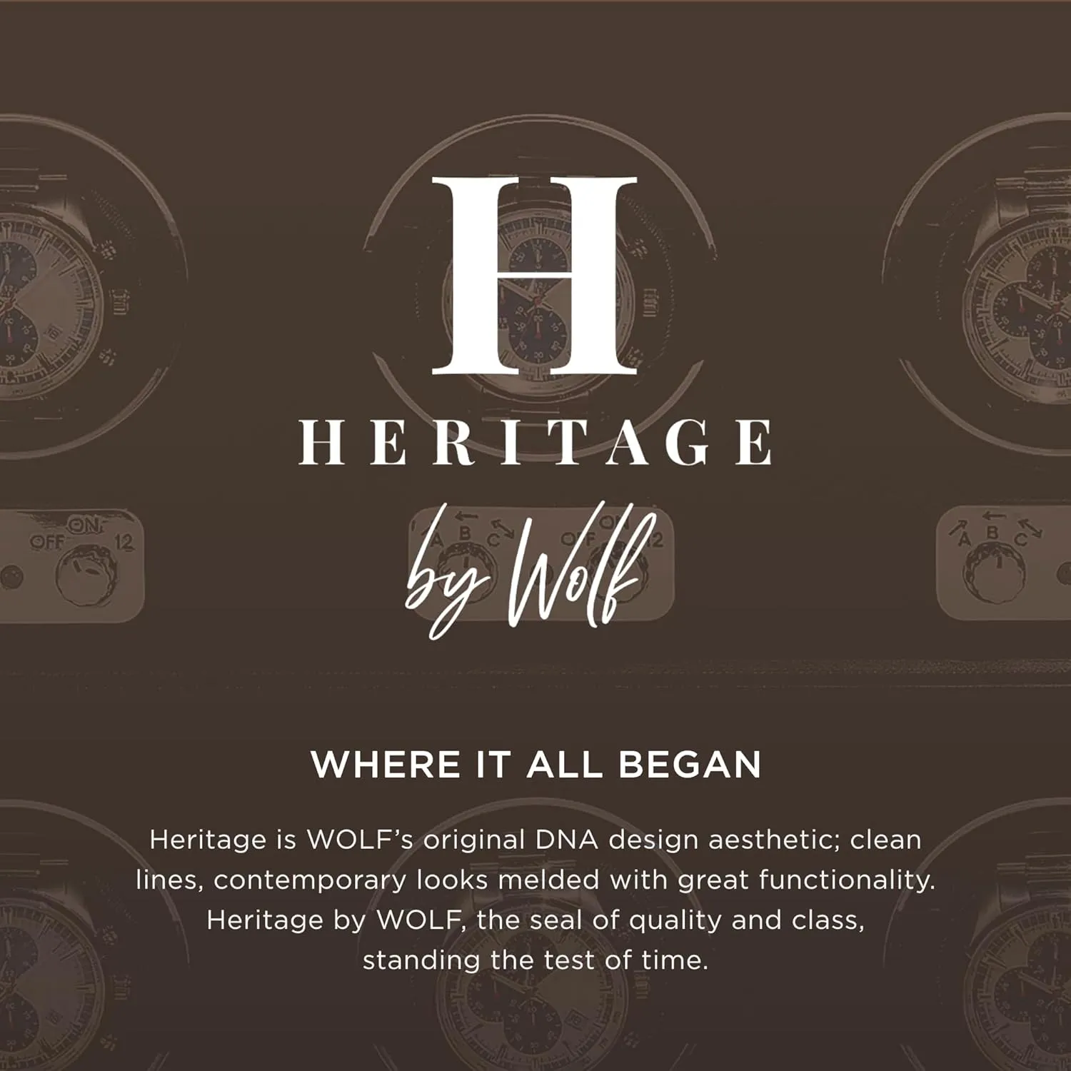WOLF Heritage Cufflink Box - Faux Leather, Ultra-Suede Lining, Magnetic Closure