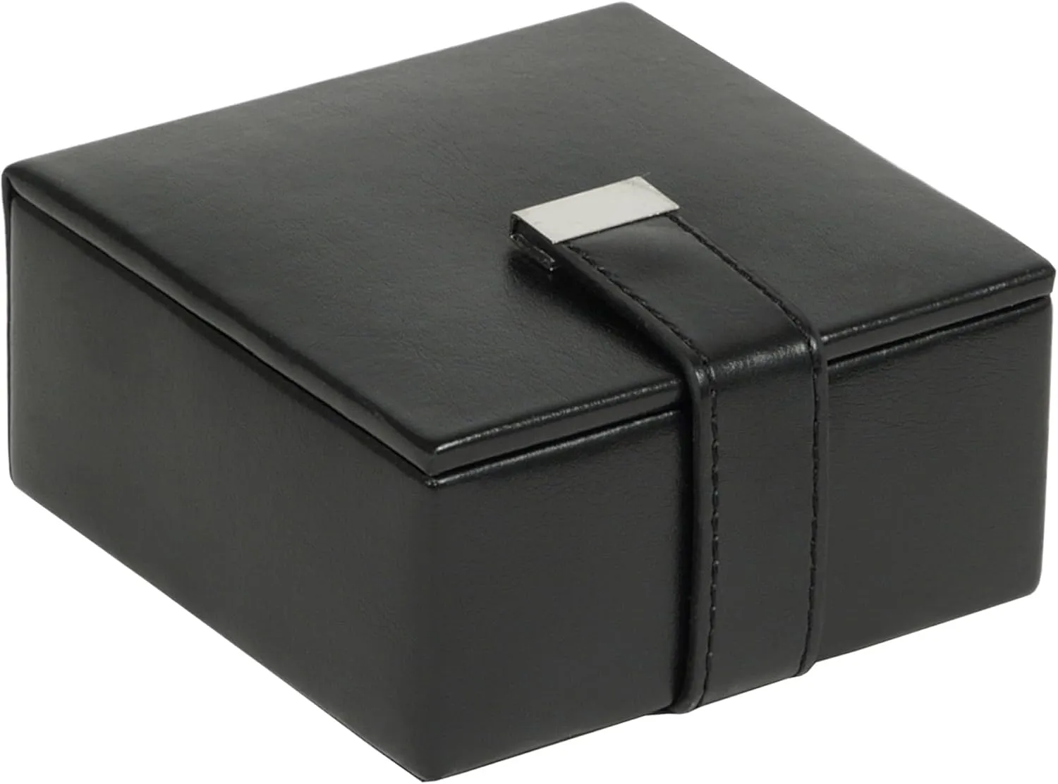WOLF Heritage Cufflink Box - Faux Leather, Ultra-Suede Lining, Magnetic Closure