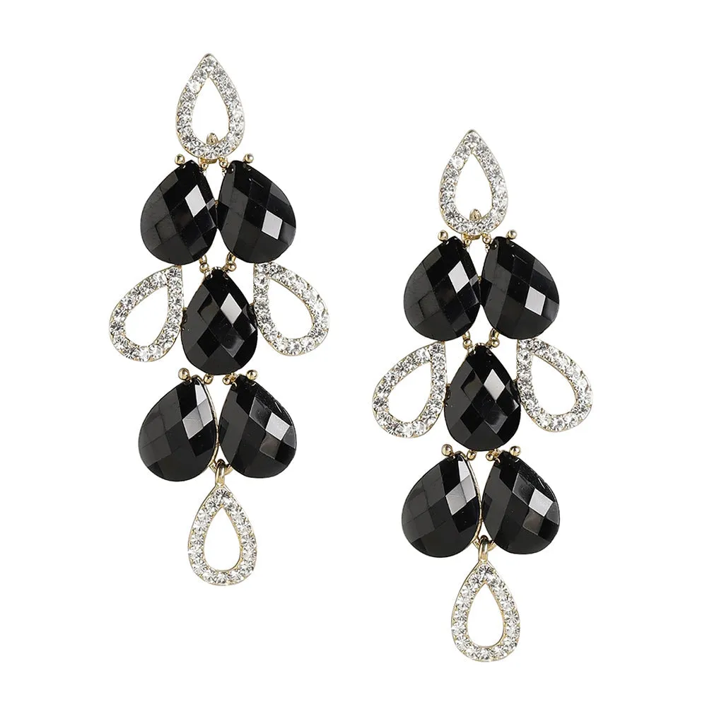 Women'S Brass Black Gold - Plated Handcrafted Contemporary Drop Earrings