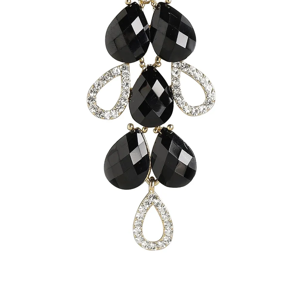 Women'S Brass Black Gold - Plated Handcrafted Contemporary Drop Earrings