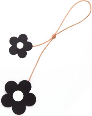 Women's Flower Bag Charm Genuine Leather Flower Keychain Car Key Fob Boho Purse Accessories