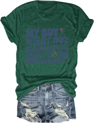 Womens Graphic Tees My Boy Might Not Always Swing But I Do So Watch Your Mouth Shirt for Women Mother's Day Mom Tops