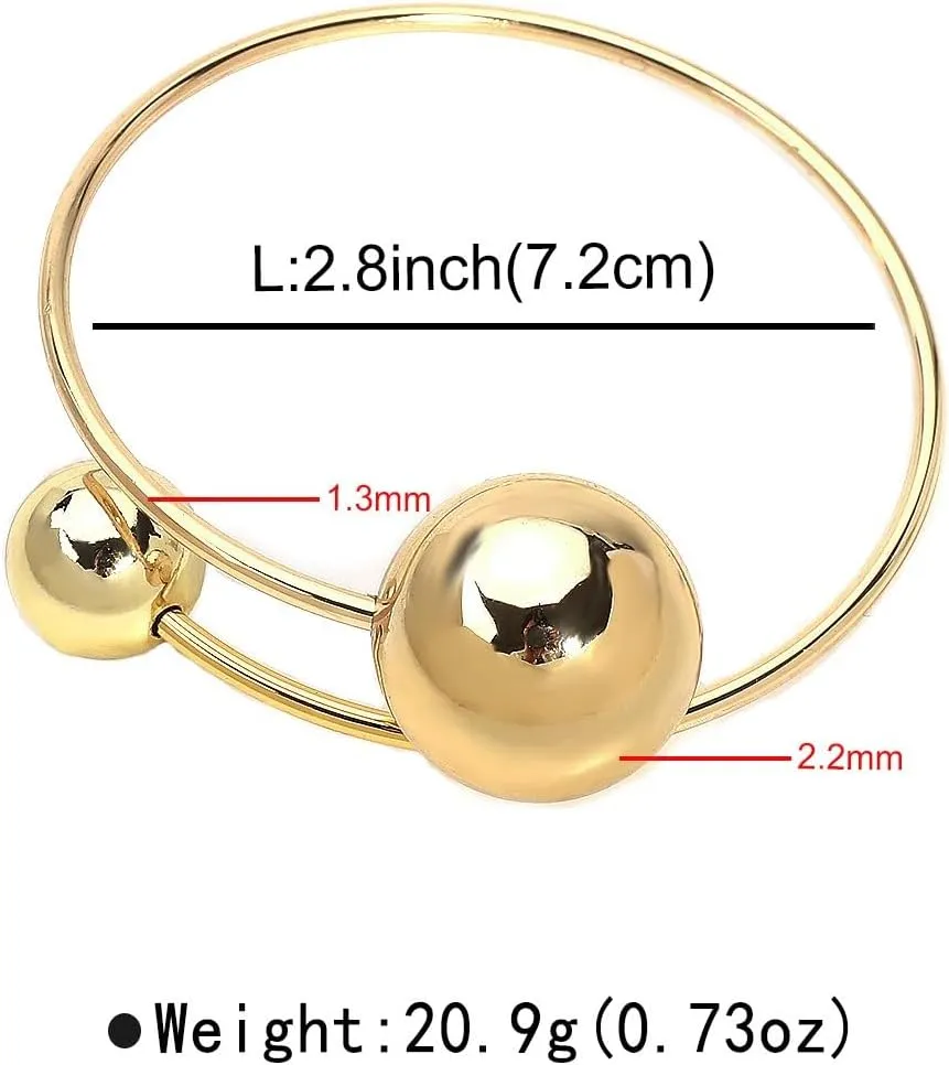 Women's Metallic Oversized Teardrop Big Pearl Irregular Ball Thin Choker 18K Gold Plated Tribal Vintage Boho Vacation Party Statement Necklace Fashion Costume Jewelry