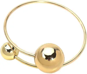 Women's Metallic Oversized Teardrop Big Pearl Irregular Ball Thin Choker 18K Gold Plated Tribal Vintage Boho Vacation Party Statement Necklace Fashion Costume Jewelry