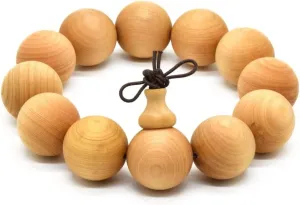 Wood Bracelet Mala Bead Bracelets Buddhist Strand Wood Prayer Beads Link Wrist Necklace Chain for Men Women Elastic
