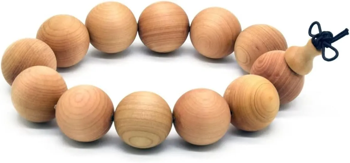 Wood Bracelet Mala Bead Bracelets Buddhist Strand Wood Prayer Beads Link Wrist Necklace Chain for Men Women Elastic