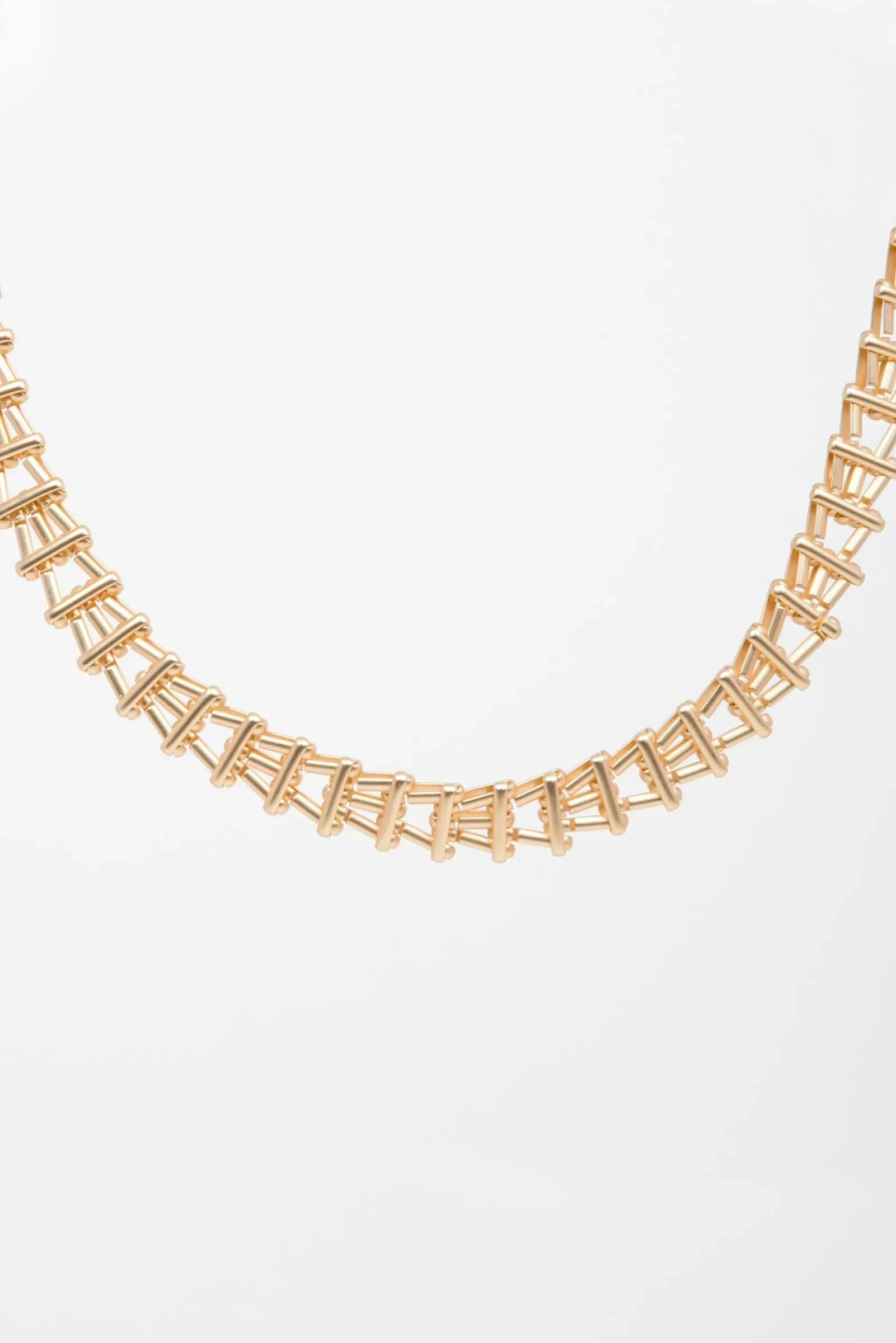 Woven Vintage Gold Chain Necklace