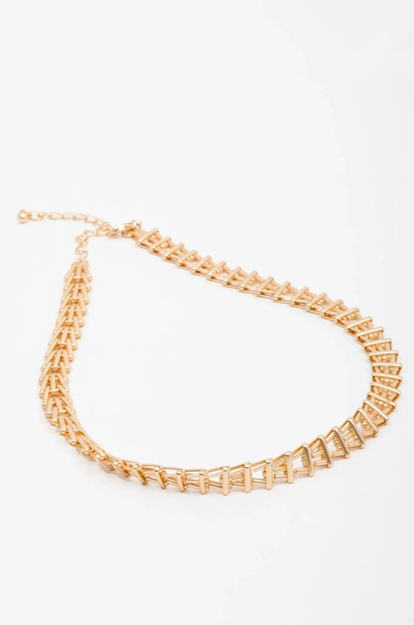 Woven Vintage Gold Chain Necklace