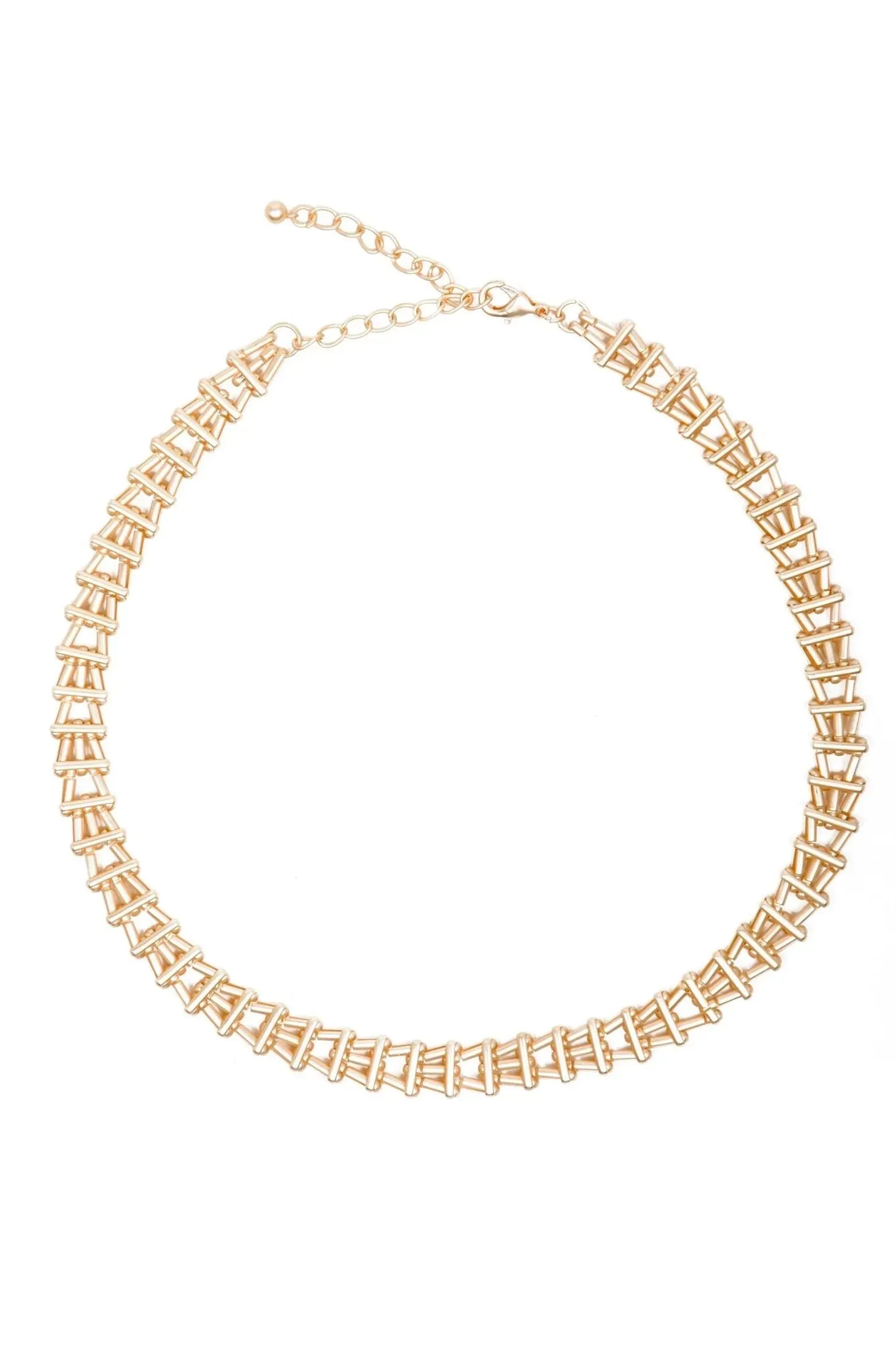 Woven Vintage Gold Chain Necklace