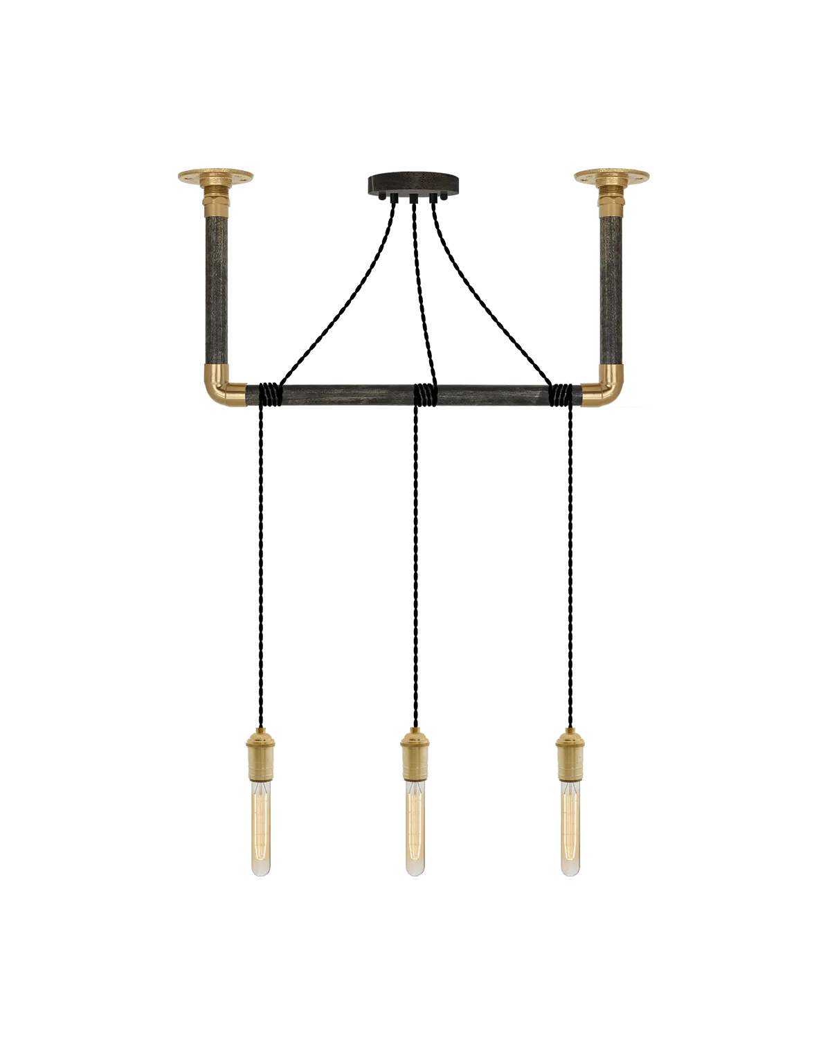 Wrap Chandelier: Black and Brass