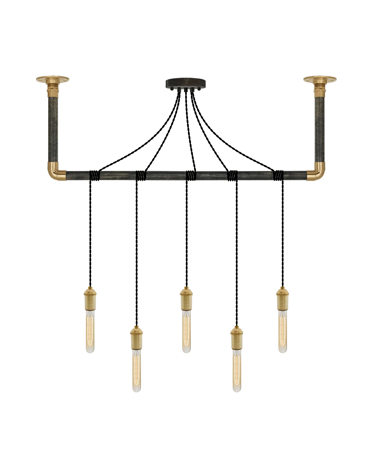 Wrap Chandelier: Black and Brass