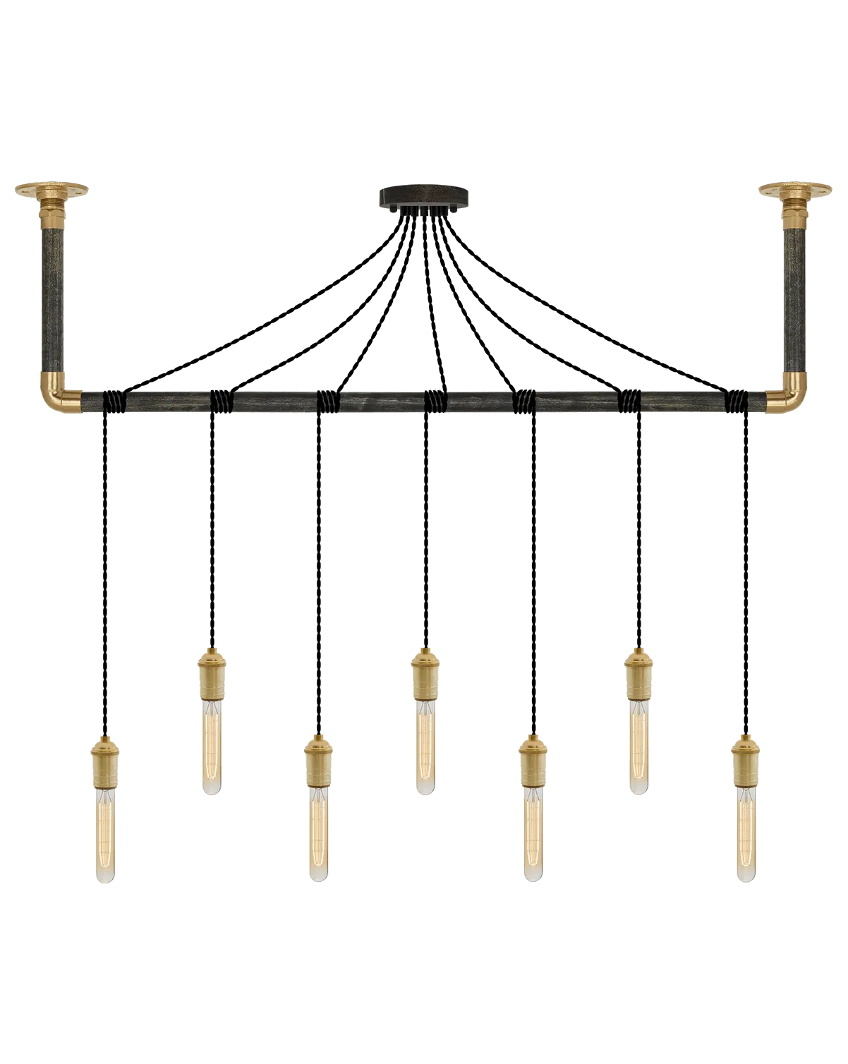 Wrap Chandelier: Black and Brass