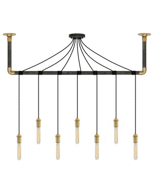 Wrap Chandelier: Black and Brass