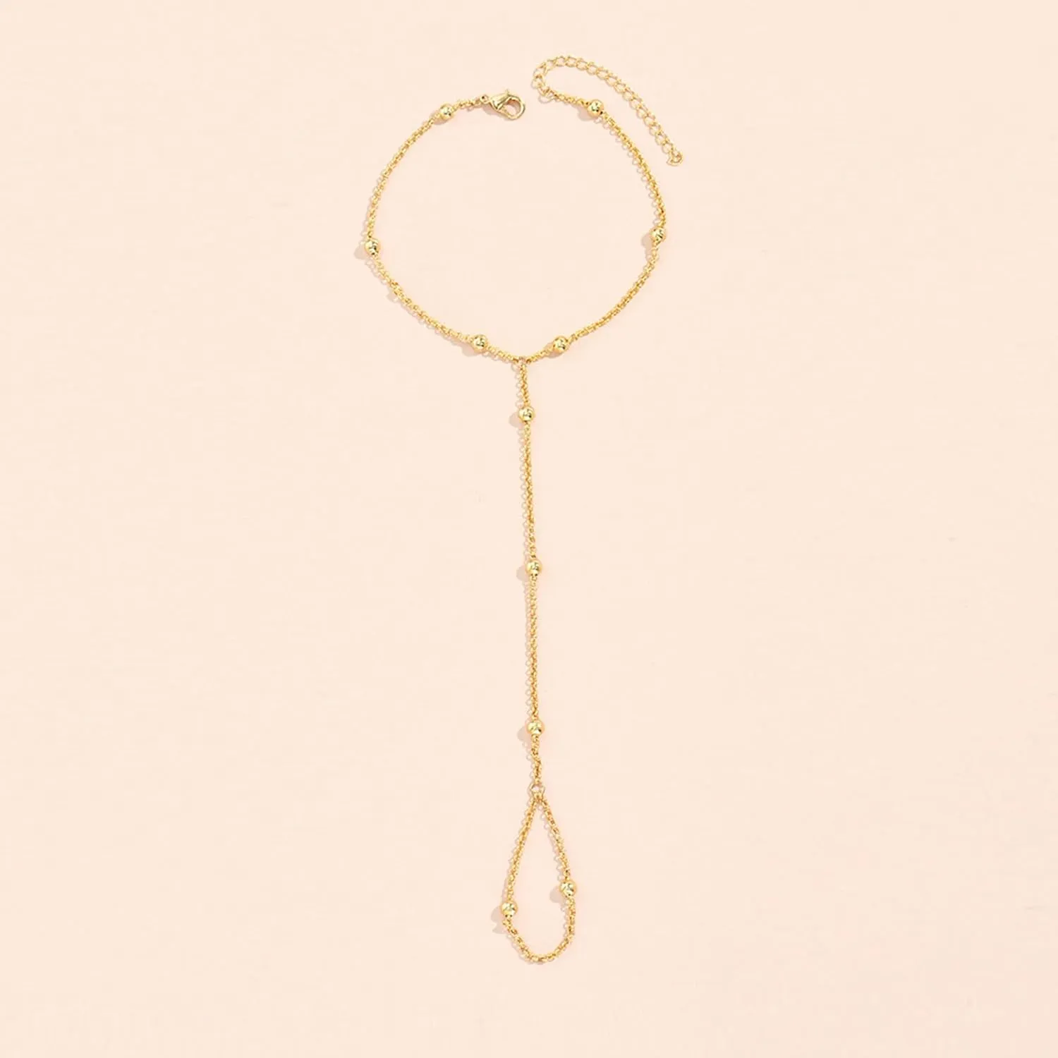 YANCHUN Hand Chain Bracelet Ring Bracelet Hand Chain Trendy Gold Bracelets Adjustable Rhinestone Hand Jewelry Gifts for Women