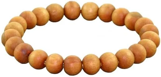 YONKU Hand Crafted 8mm Sandalwood Bracelet, Stacking Sandalwood Mala Beads, Meditation, Buddhist Yoga Jewelry, Calming - Emotionally Soothing - Tranquility YO-BRACE-479