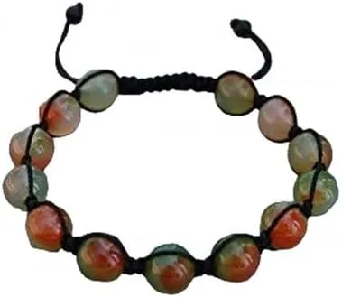 YONKU Hand Crafted Precious-GEMS Jewelry Agate Bracelet,Agate Gemstone 10mm Beads,Drawstring,Shamballa Bracelet,Man,Woman,Prayer,Good Luck Bracelet,Yoga,Protection, YO-BRACE-9415