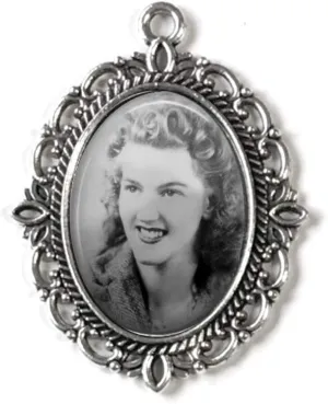 Your Custom Photo Wedding Bouquet Memorial Charm - Oval Glass Dome Personalized Picture Pendant