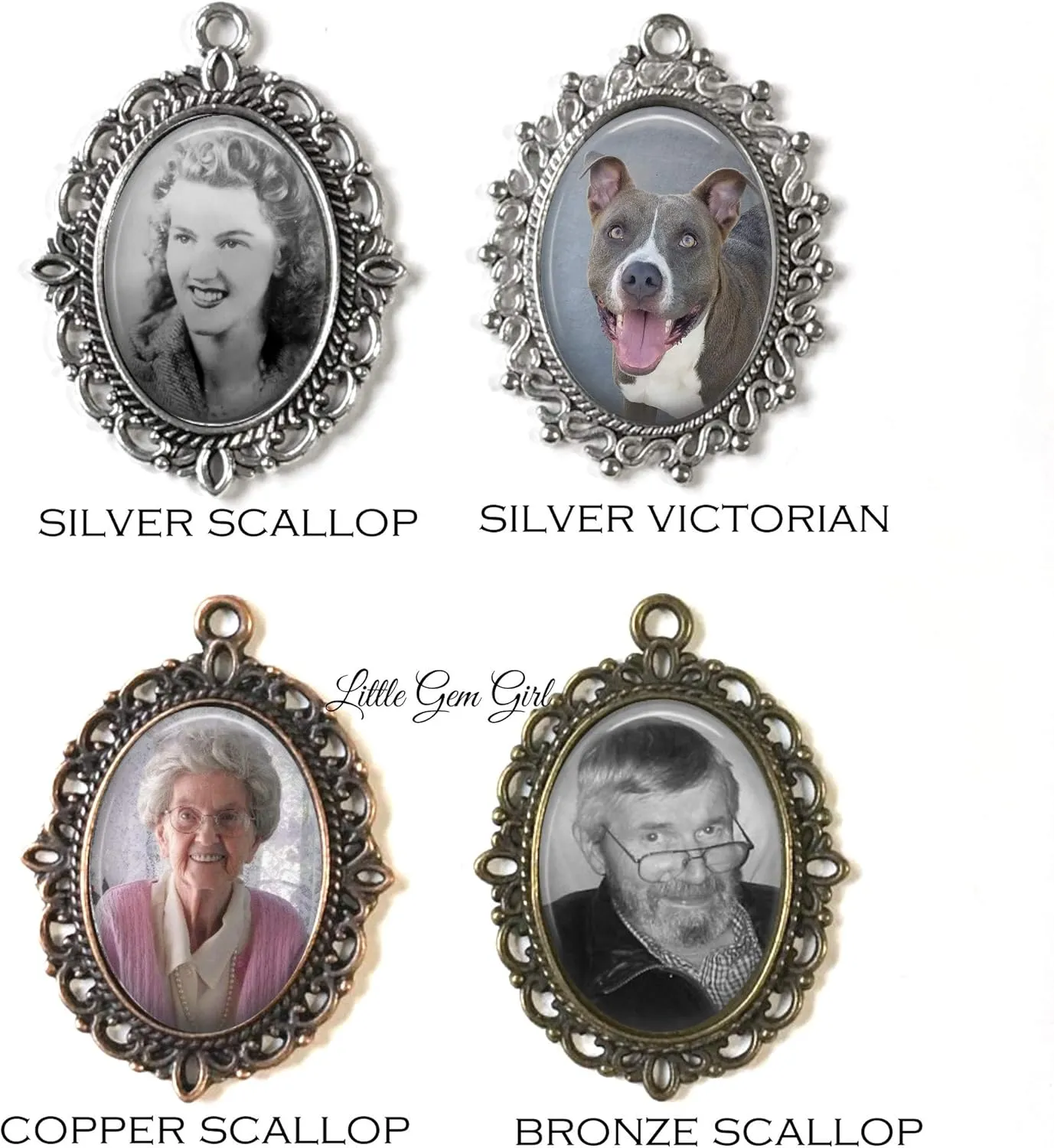 Your Custom Photo Wedding Bouquet Memorial Charm - Oval Glass Dome Personalized Picture Pendant
