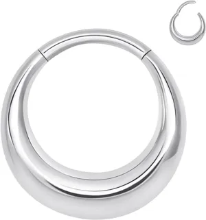 Yrogcu Nose Ring Lip Rings Septum-Clicker:8G 10G 12G14G 16G 18G 20G Dia.6mm 8mm 10mm 12mm 14mm 16mm Hinged Nose Piercing Hoop Ring Sleeper Earring Helix Rook Conch Cartilage Daith Tragus Earrings Nose Piercing Jewelry