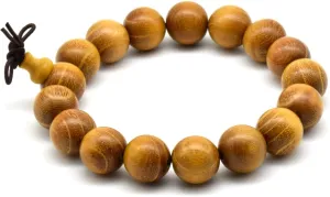Zen Dear Natural Golden Sandalwood Mexican Bocote Mala Prayer Bead Bracelet Link Wrist Necklace Mala Beads