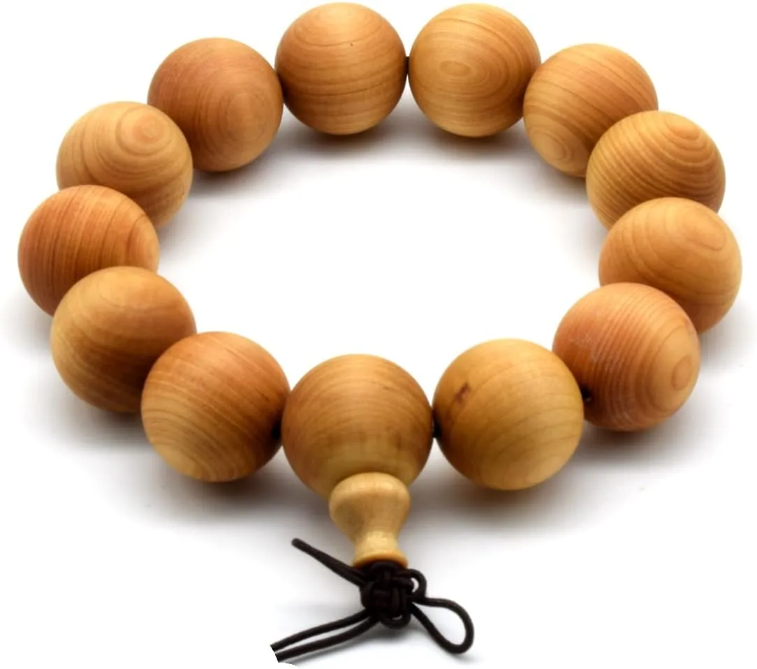 Zen Dear Unisex Thuja Sutchuenensis Wood Beads Wooden Bracelet Necklace Prayer Mala Wristband Bracelet