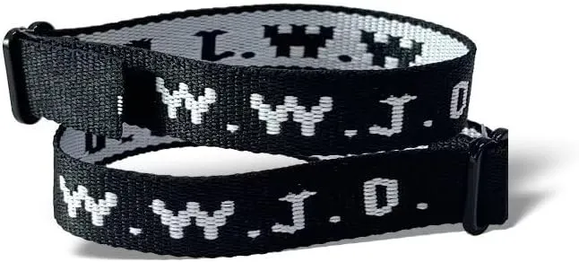 Zian 1-2 Pairs Pink And Black WWJD What Would Jesus Do Religious Christian Bracelet Handmade Inspirational Bracelet