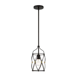 Zucca 1-Light Pendant in English Bronze & Antique Gold