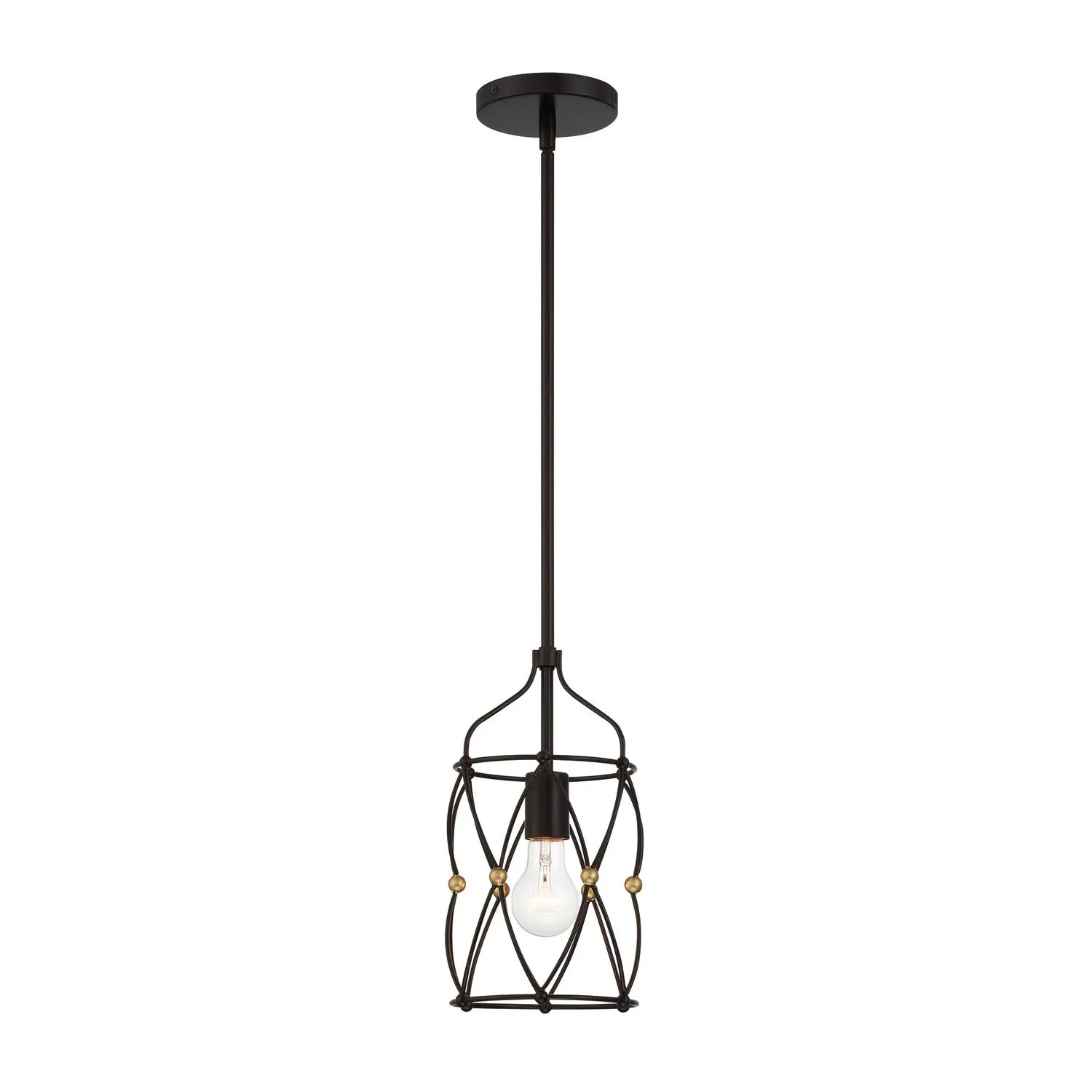 Zucca 1-Light Pendant in English Bronze & Antique Gold